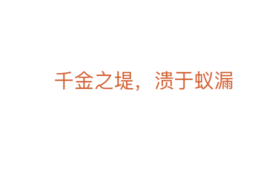 千金之堤,潰于蟻漏
