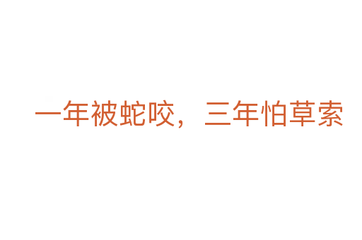 一年被蛇咬，三年怕草索