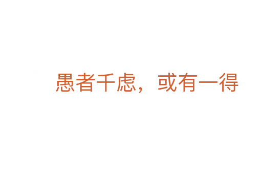 愚者千慮,或有一得