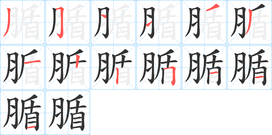 腯的筆順分步演示